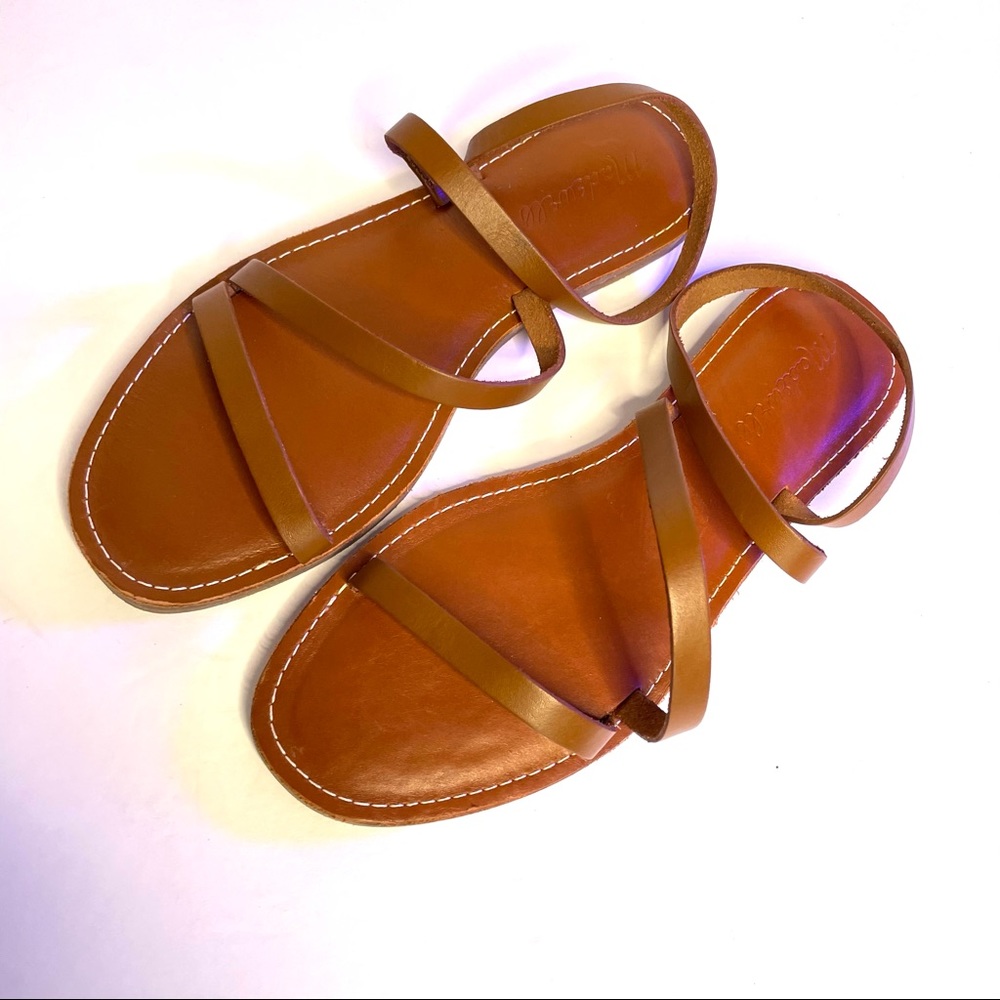 NWT Madewell Women's The Boardwalk Anklet-Strap Sandal in Leather Size 7 MC996